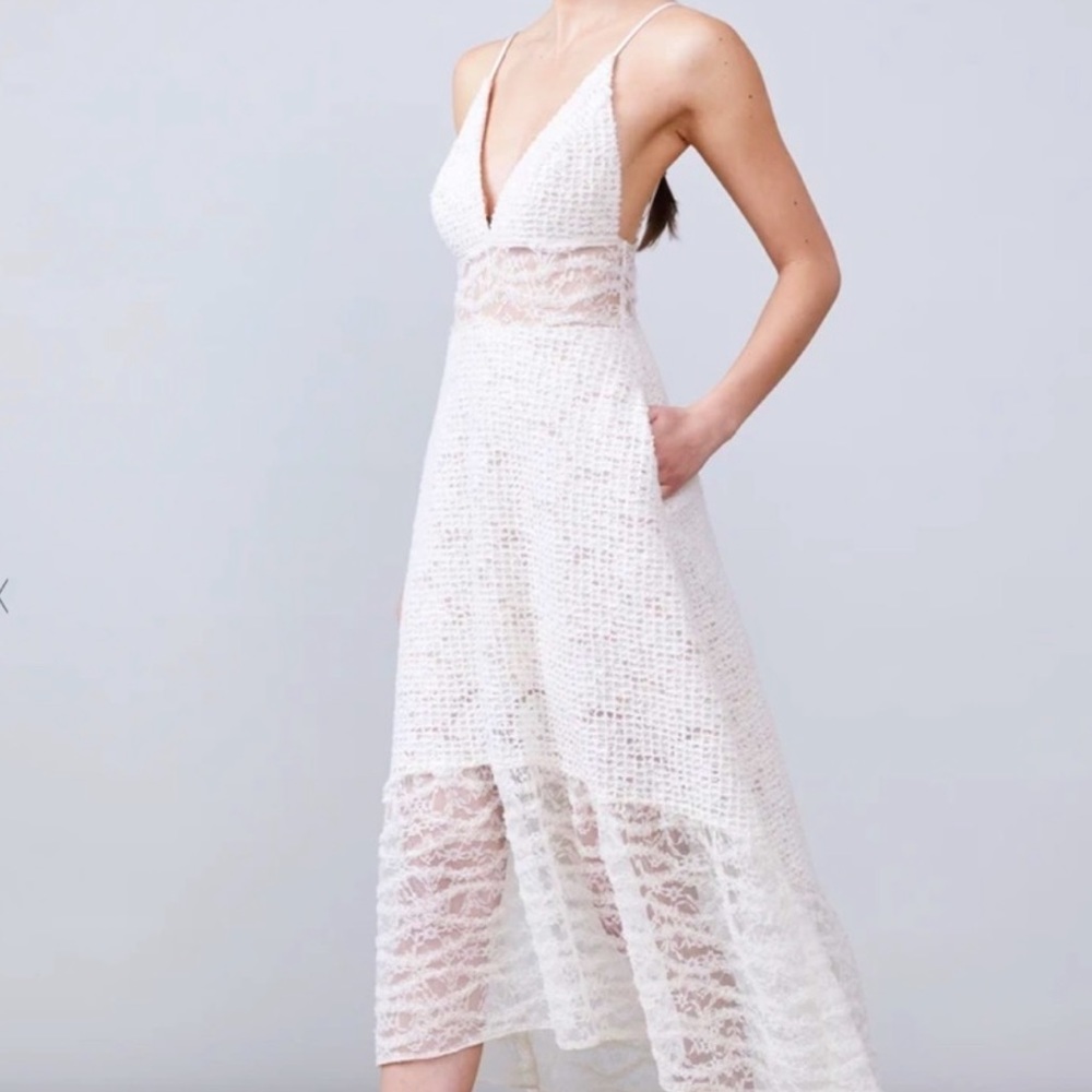 🎥 NWT || ALLEN SCHWARTZ • Bella Mixed Lace Dress